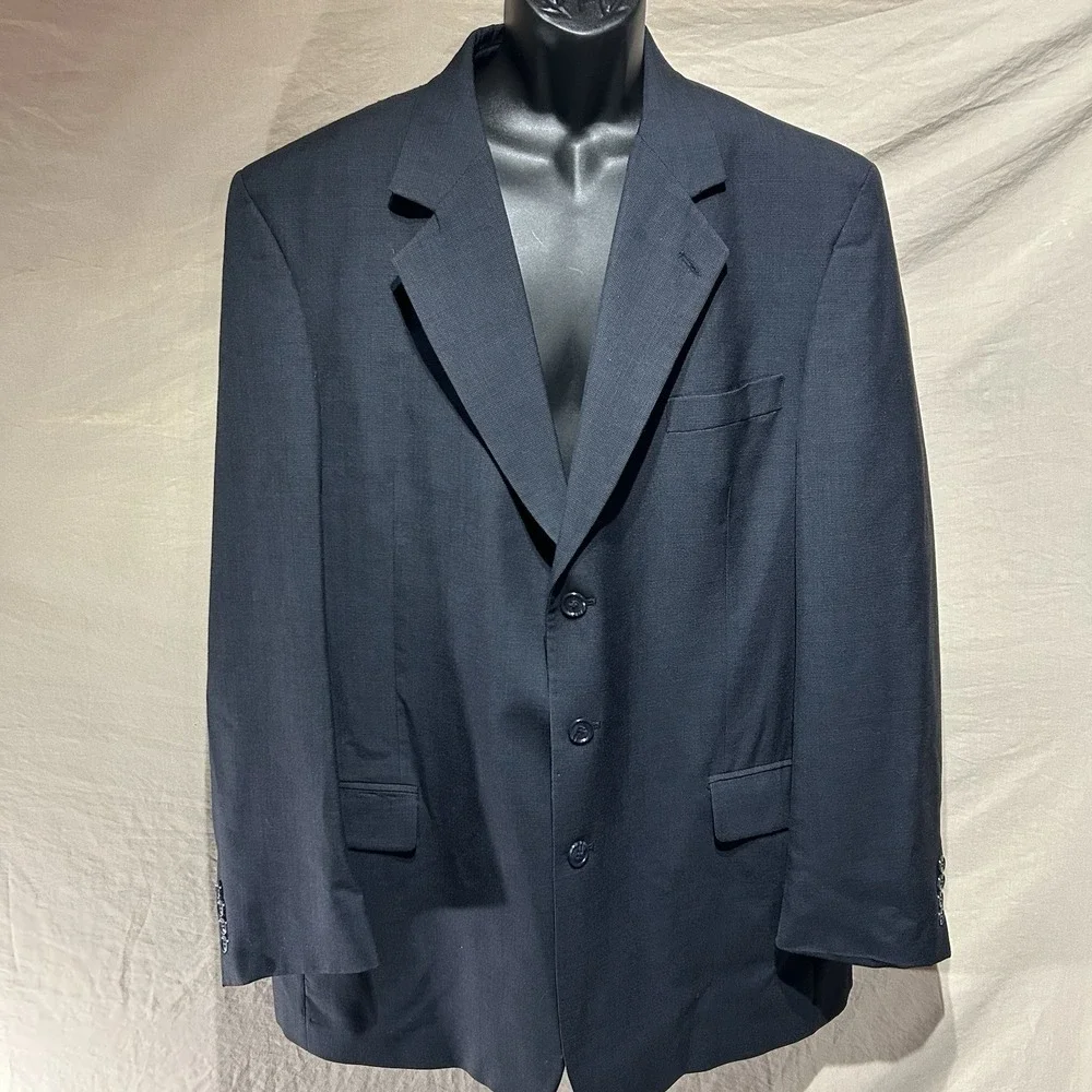 Vintage Chereskin 3-Button Navy Blue Suit Jacket Blazer